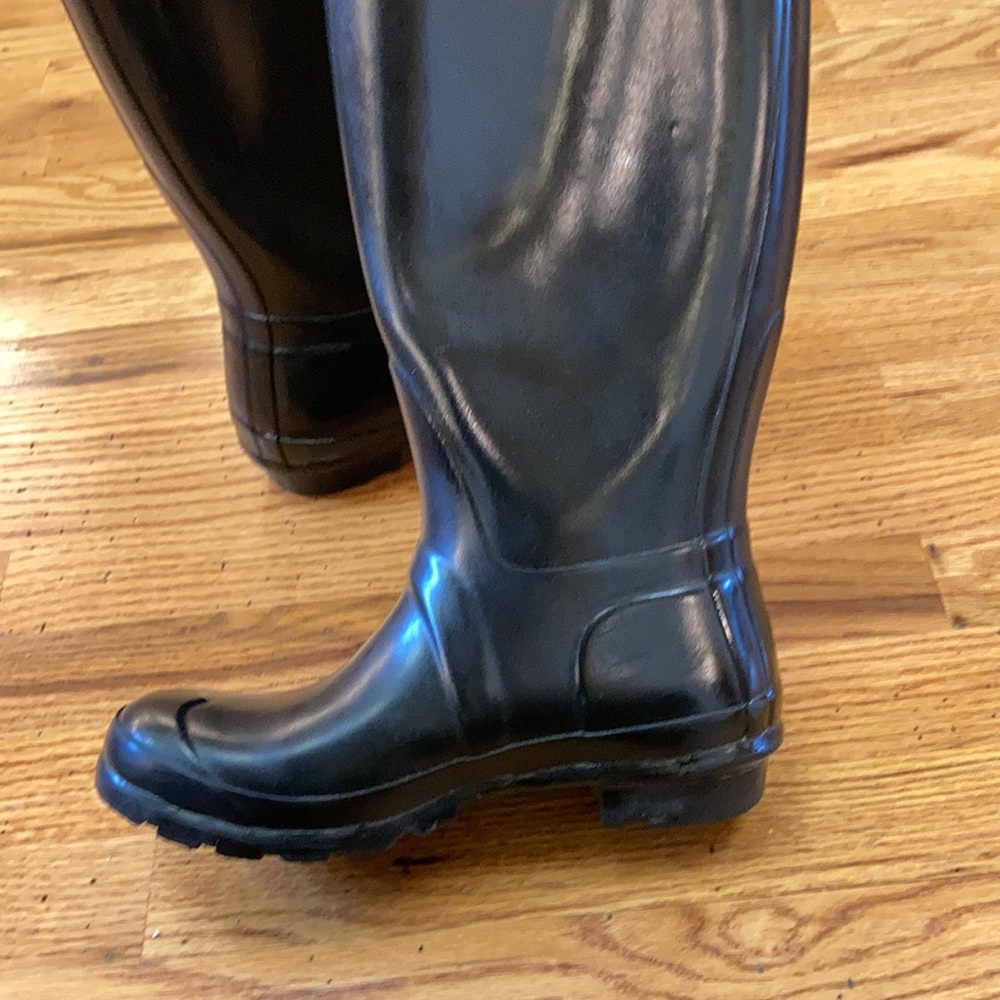 Hunter Original Black Adjustable Gloss Rain Boots - Picture 11 of 15